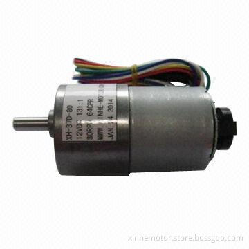 100rpm gear motor with 64CPR encoder, low noise, large torque and long lifespan